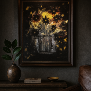 Bloomed In Darkness Framed Canvas 24x32